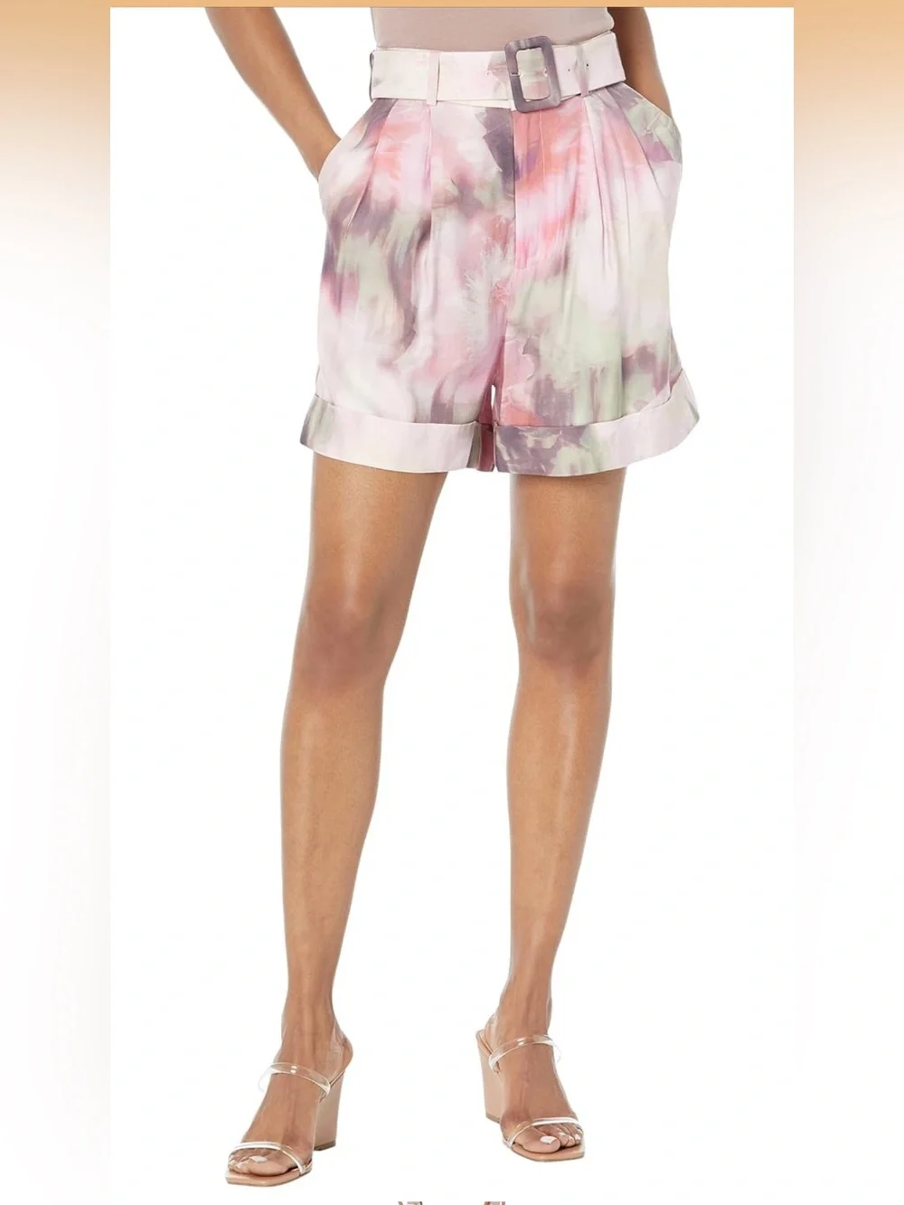 Ted Baker Ayaaz Floral Printed Tailored Shorts Pink Coral